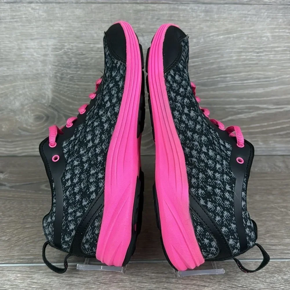 Vionic 335Python Women's Sz 7M Black Pink Low Top Lace Up Walking Sneakers